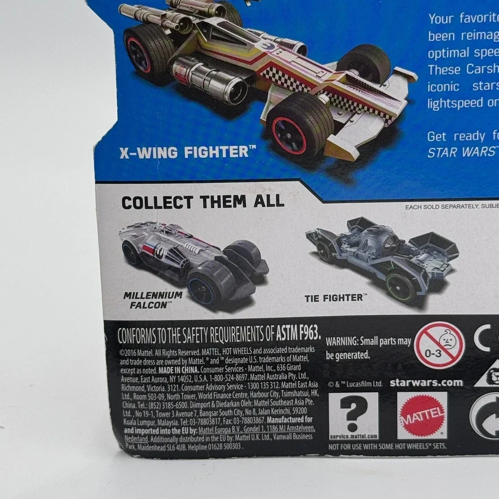Hot Wheels Star Wars Carships X-Wing Fighter Die-Cast Car White‎ DPV26 New